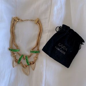 Kara by Kara Ross Gold and Green Statement Necklace